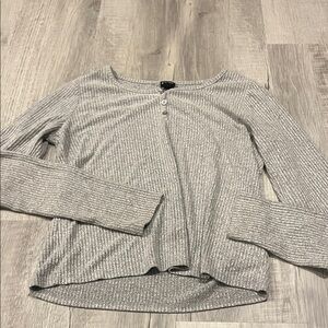 Art Class Gray Ribbed Sweater Cardigan